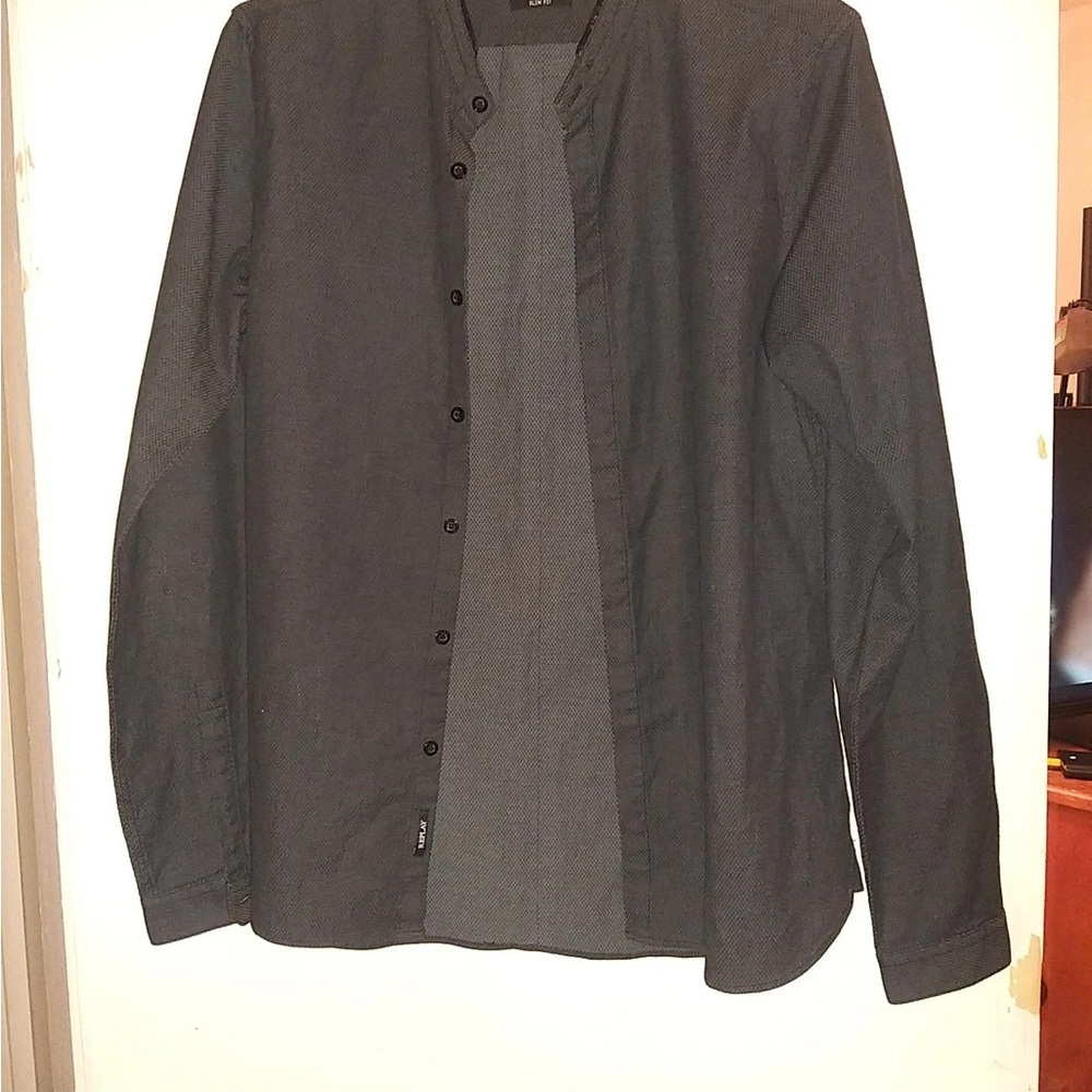 Replay Black Lightweight Shirt Jacket